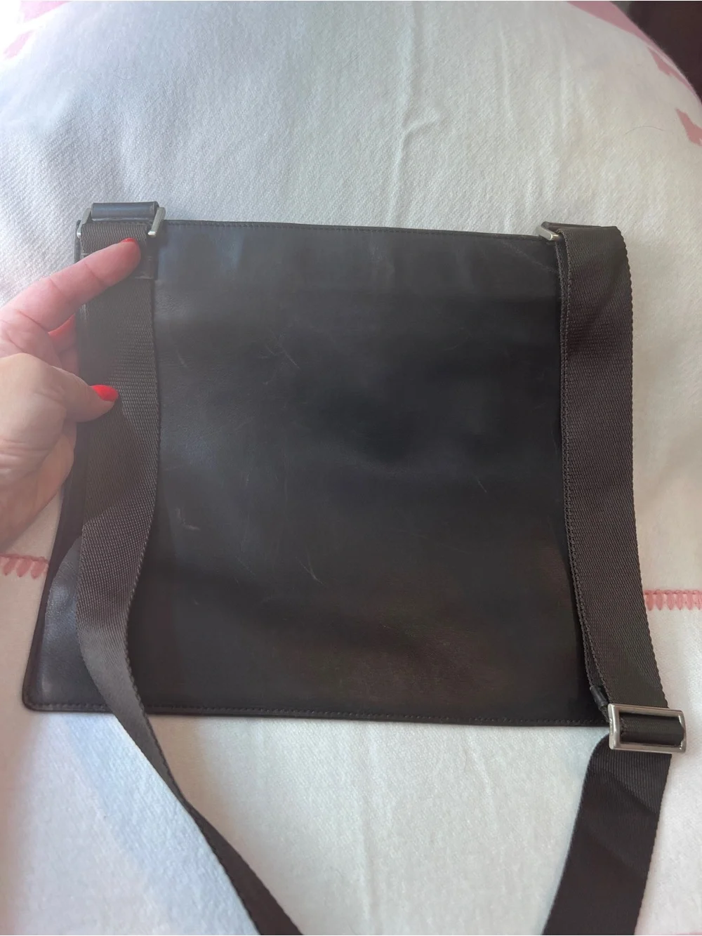 Prada⭐️Brown Embossed Leather Crossbody Bag